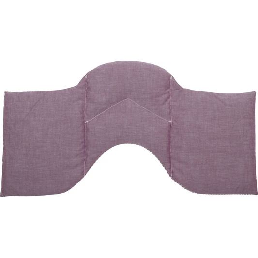 4-Kammer-Schulterkissen mit Füllung Rapssamen & Lavendel in Aubergine Lila Muster Streifen von herbalind Größe 50x25 cm
