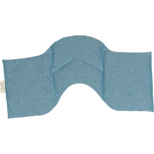 4-Kammer-Schulterkissen mit Füllung Rapssamen & Minze in Petrol Blau Muster Streifen von herbalind Größe 50x25 cm