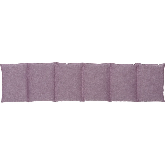 6-Kammer-Kissen mit Füllung Rapssamen & Lavendel in Aubergine Lila Muster Streifen von herbalind Größe 66x15 cm