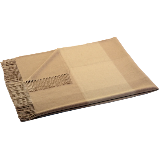 Alpaka Decke BOGOTA in Beige Muster Gemustert von Steinbeck Größe 130x180 cm (inkl. Fransen)