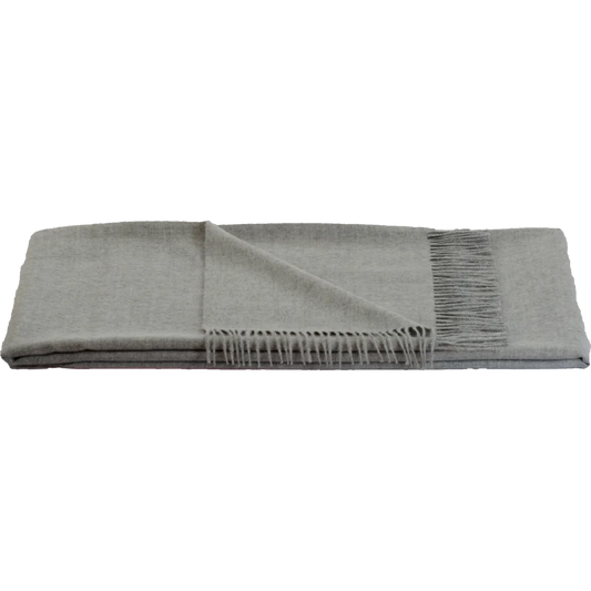 Alpaka Decke LIMA in Hellgrau Grau von Steinbeck Größe 130x180 cm (inkl. Fransen)
