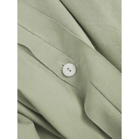 Baumwoll-+Leinen-Mix Bettwäsche Bettbezug in Hellgrün Grün von erlich textil Größe 135x200 cm