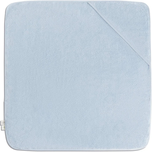 Bio Frottier Baby-Kapuzenbadetuch in Hellblau Blau von Leela Cotton Größe 80x80 cm