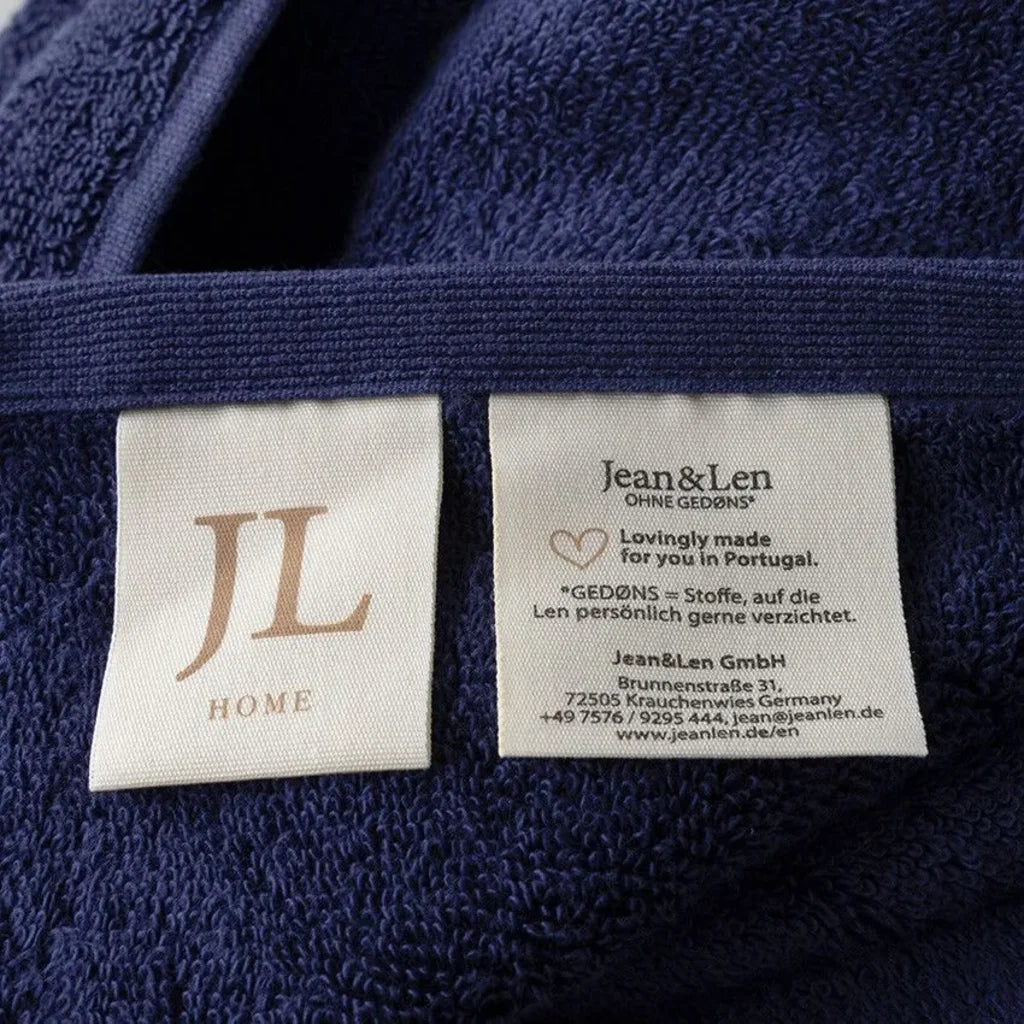 Bio Frottier Gästetuch in Dunkelblau Blau von Jean&Len Größe 30x50 cm