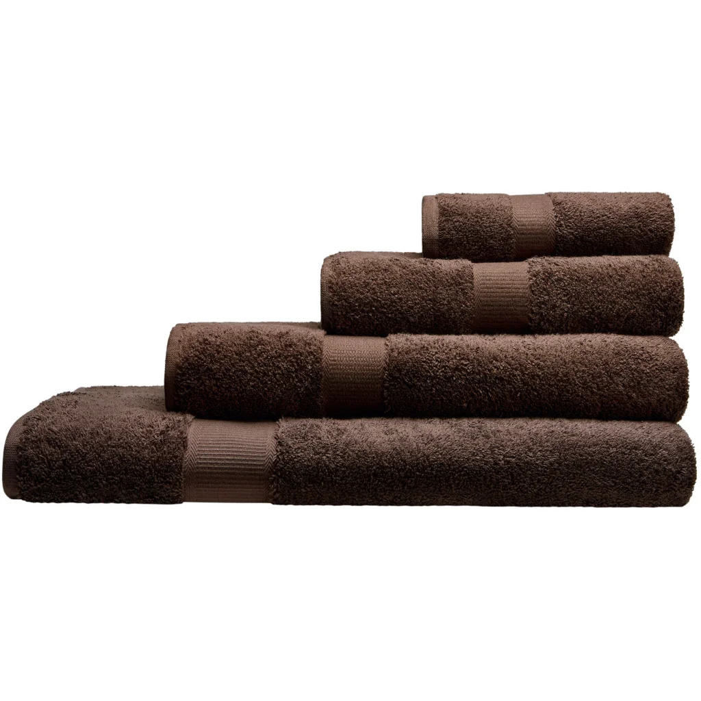 Bio Frottier Handtuch in Schokolade Braun von Cotonea Größe 50x100 cm