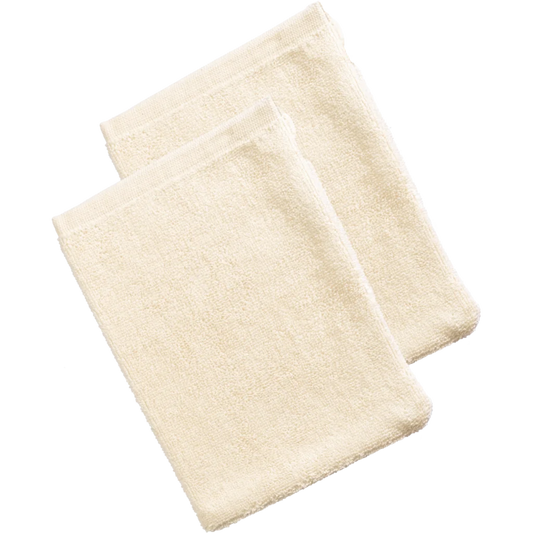 Bio Frottier Waschhandschuh 2er-Pack ORLANDO in Creme von Living Crafts Größe 16x22 cm