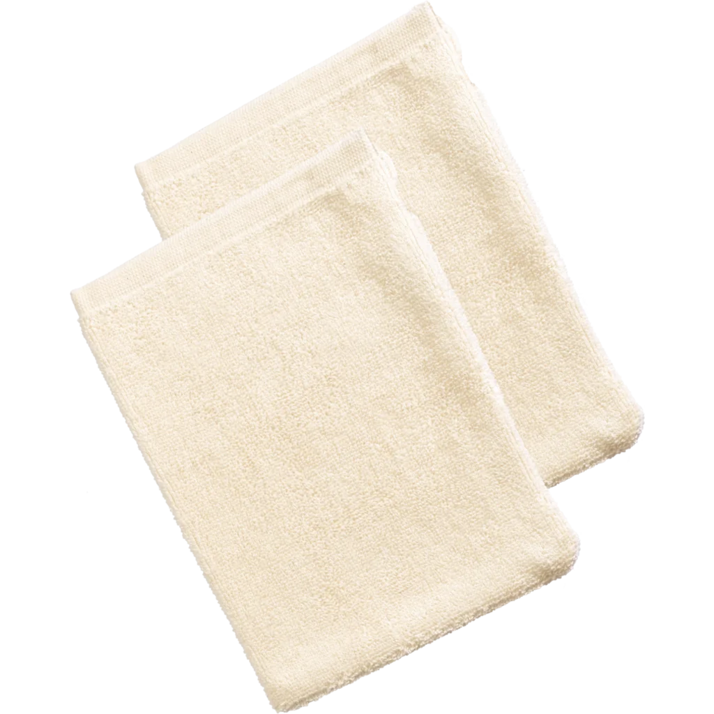 Bio Frottier Waschhandschuh 2er-Pack ORLANDO in Creme von Living Crafts Größe 16x22 cm