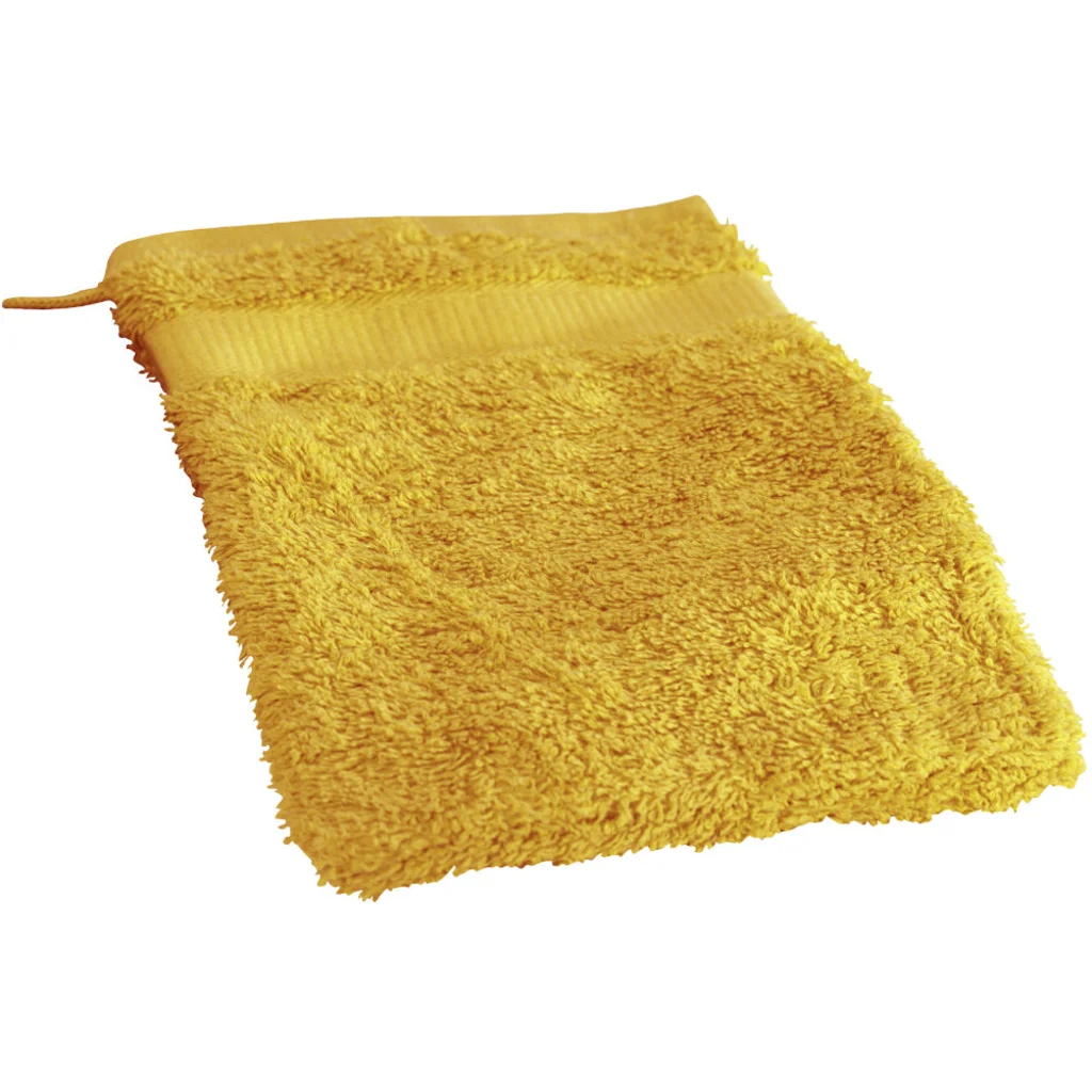 Bio Frottier Waschhandschuh in Honig Gelb von Cotonea Größe 16x21 cm