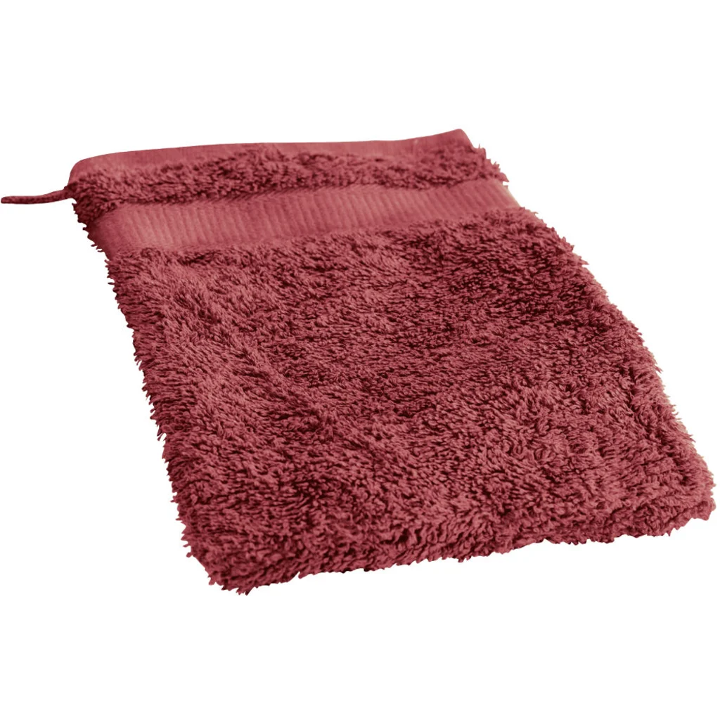 Bio Frottier Waschhandschuh in Rot von Cotonea Größe 16x21 cm
