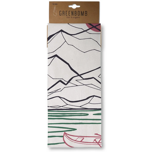 Bio Geschirrtuch Berge in Muster Berge von Greenbomb Größe 50x70 cm
