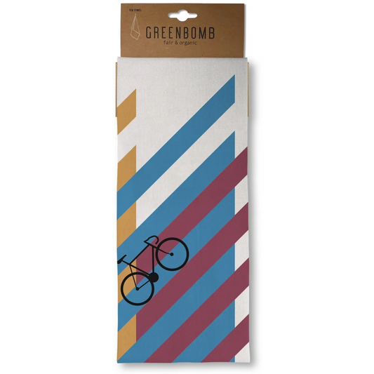 Bio Geschirrtuch Fahrrad in Muster Fahrrad von Greenbomb Größe 50x70 cm