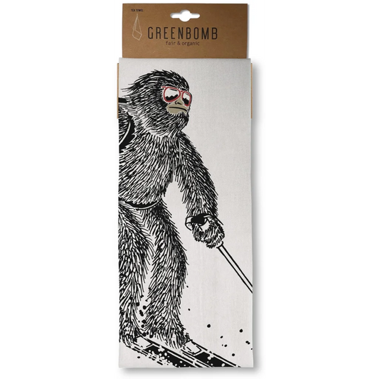 Bio Geschirrtuch Yeti in Muster Yeti von Greenbomb Größe 50x70 cm