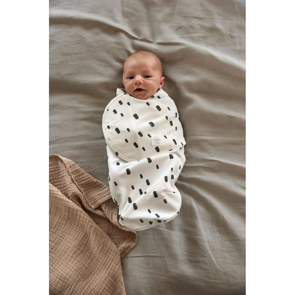 Bio Interlock Pucksack Rechtecke in Weiß+Schwarz Muster Ziegelsteine von Lässig Größe 28x56 cm