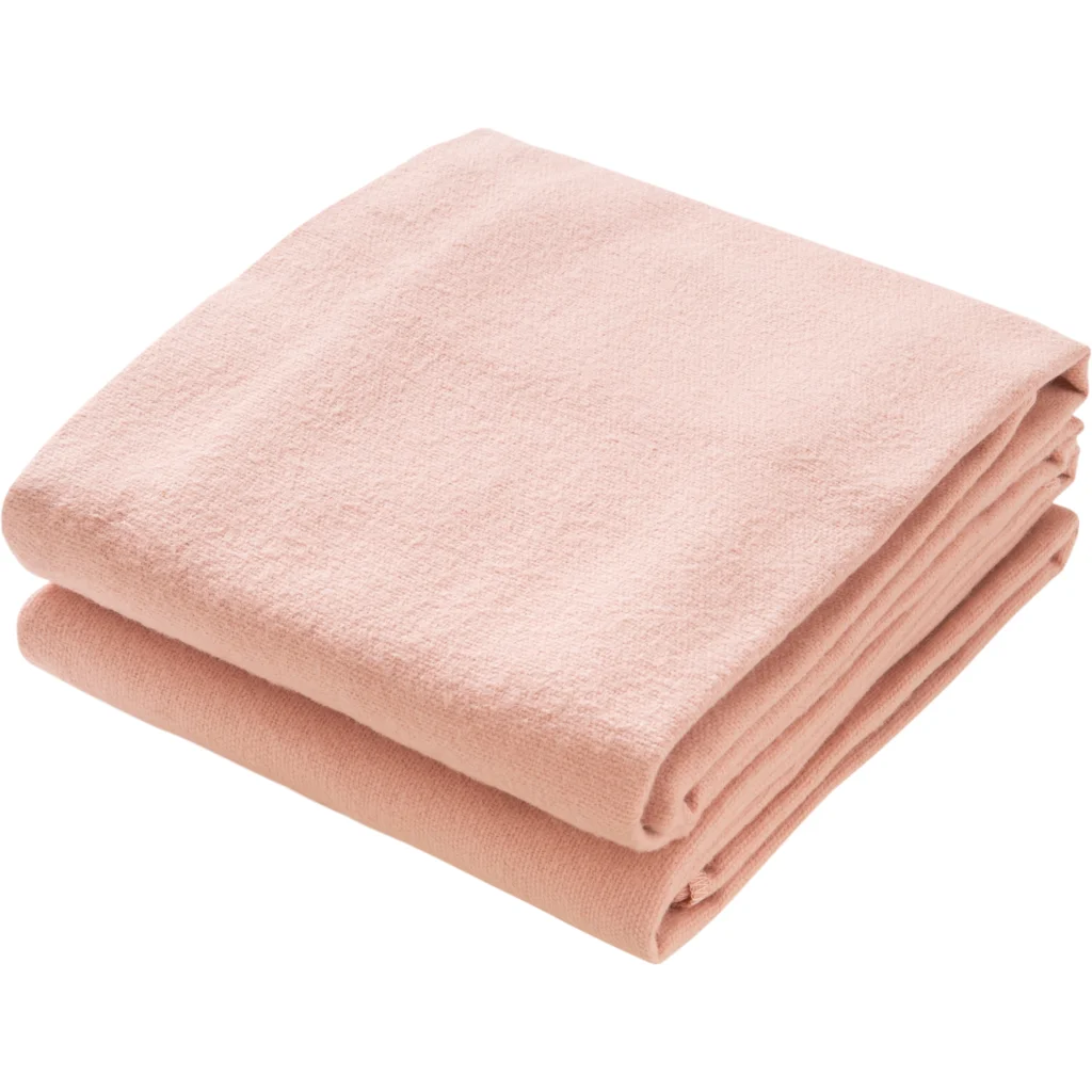 Bio Molton Baby-Decke 2er-Pack in Rosa von biobaby Größe 80x80 cm
