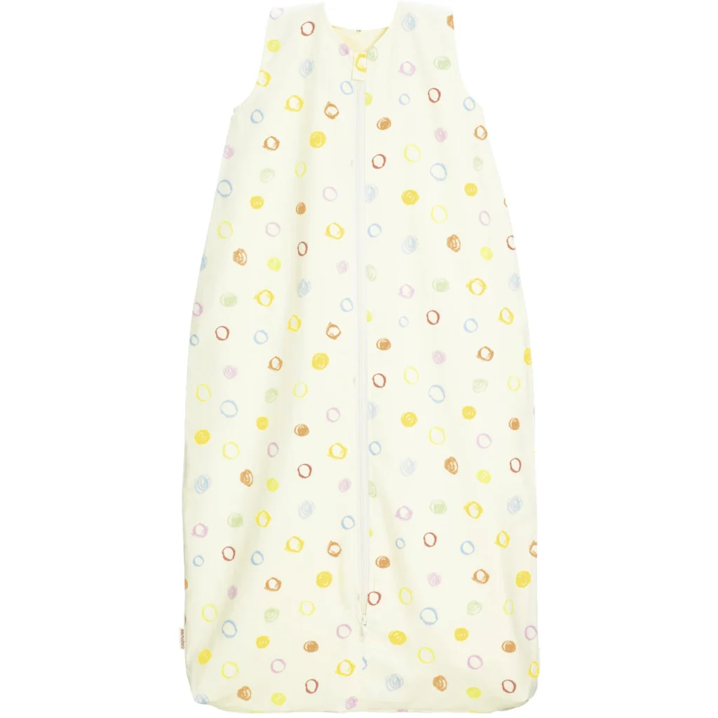 Bio Satin Baby-Schlafsack Kritzelkreise mit Flanellfutter in Muster Kritzelkreise von Cotonea Größe 130 (ca. 140 cm)
