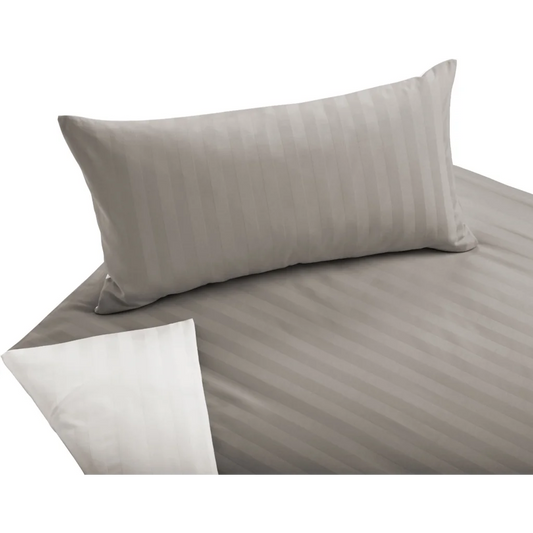 Bio Satin Wendebettwäsche Linea Garnitur 3-teilig in Muskat+Creme Beige+Creme von Cotonea Größe 200x220 + 2x 40x80 cm