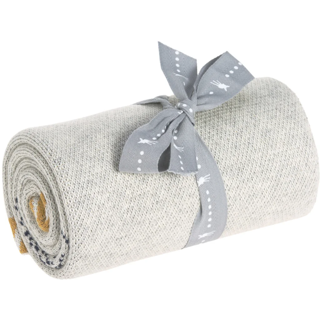 Bio Strick Baby-Decke Wal in Muster Wal von Lässig Größe 75x100 cm