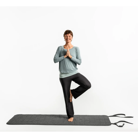 Bio Yogamatte in Creme+Anthrazit Creme+Grau von Living Crafts Größe 75x190 cm