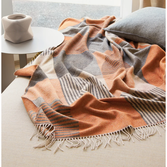 Decke ANTWERPEN in Beige+Terra+Anthrazit Beige+Orange+Anthrazit Muster Geometrisch von Eagle Products Größe 135x195 cm