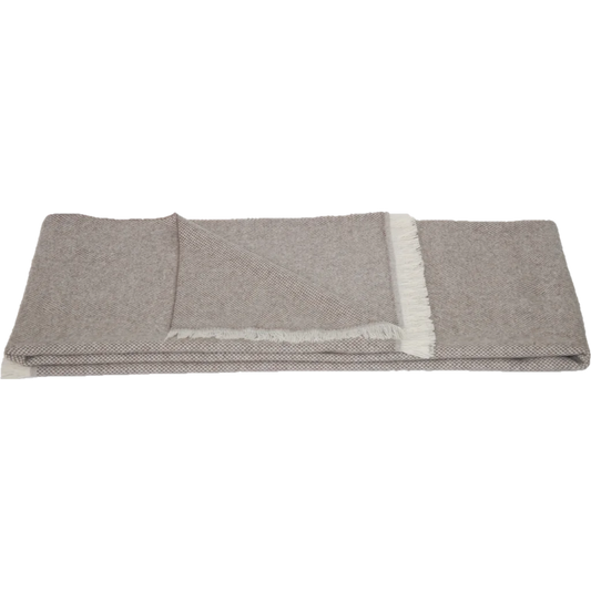 Decke BOSTON in Beige Muster Salz & Pfeffer von Steinbeck Größe 130x190 cm (inkl. Fransen)