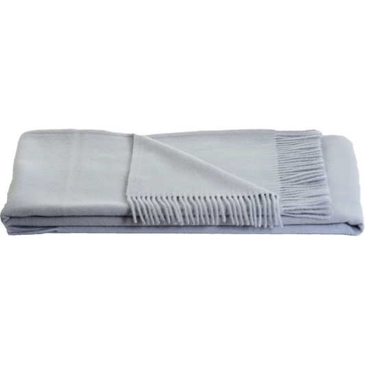 Decke GENUA in Hellgrau Grau von Steinbeck Größe 130x190 cm (inkl. Fransen)