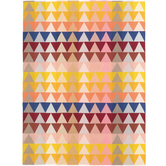 Decke MEXIKO in Gelb+Orange+Bordeaux Gelb+Orange+Rot Muster Dreiecke von Eagle Products Größe 150x200 cm