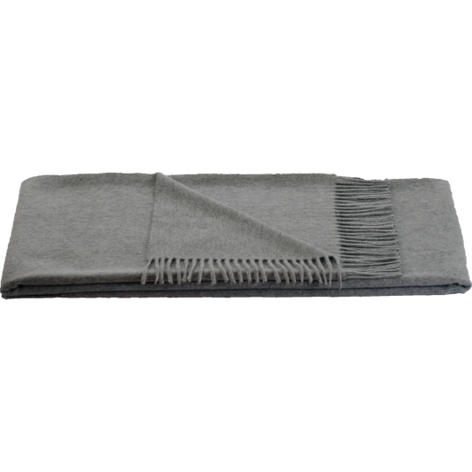 Decke MODENA in Hellgrau Grau von Steinbeck Größe 130x190 cm (inkl. Fransen)