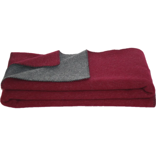 Decke OSLO in Dunkelrot+Grau Rot+Grau von Steinbeck Größe 150x200 cm