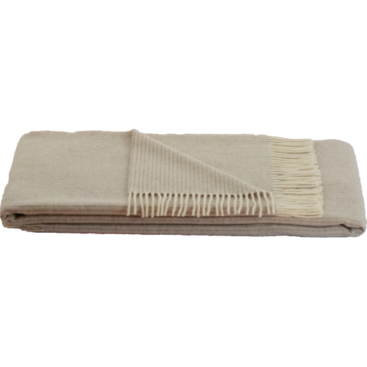 Decke Streifen LUZERN in Creme Muster Streifen von Steinbeck Größe 130x190 cm (inkl. Fransen)