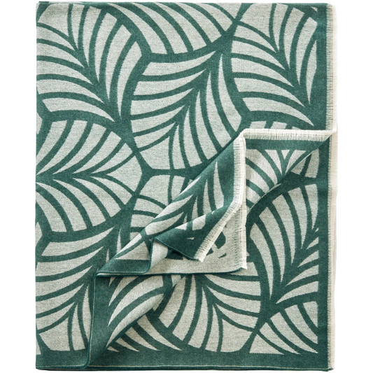 Doubleface Decke Blätter in Dunkelgrün Grün Muster Blätter von Eagle Products Größe 135x220 cm