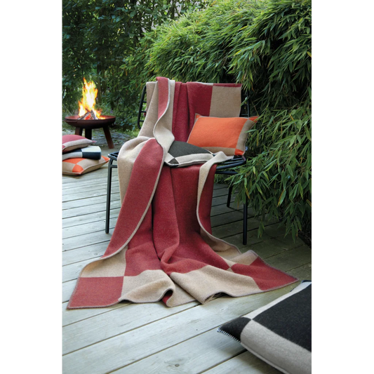 Doubleface Decke MANCHESTER in Dunkelrot+Beige Rot+Beige Muster Graphisch von Eagle Products Größe 135x205 cm