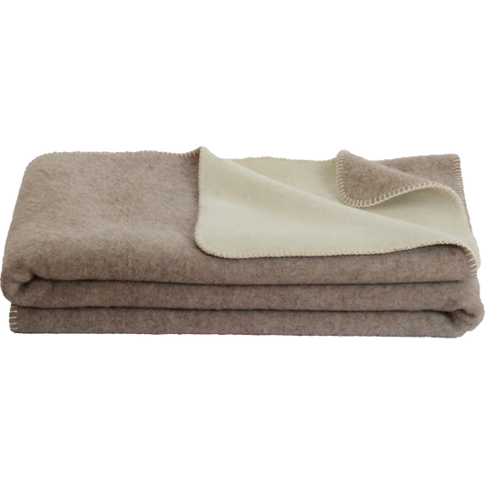 Doubleface Decke ÖKOLANA in Beige+Creme von Steinbeck Größe 150x220 cm