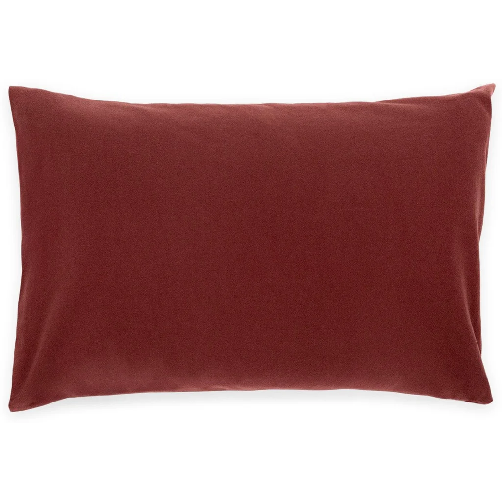 Flanell Bettwäsche Kissenbezug in Marone Rot von erlich textil Größe 40x80 cm