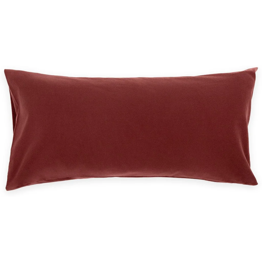 Flanell Bettwäsche Kissenbezug in Marone Rot von erlich textil Größe 70x90 cm