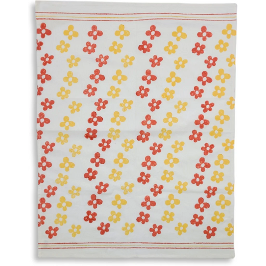 Geschirrtuch Blumen in Rot+Gelb Muster Blumen von Frida Feeling Größe 50x65 cm