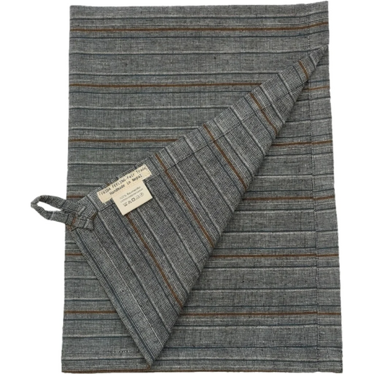 Geschirrtuch Streifen in Anthrazit+Braun Grau+Braun Muster Streifen von Frida Feeling Größe 50x70 cm