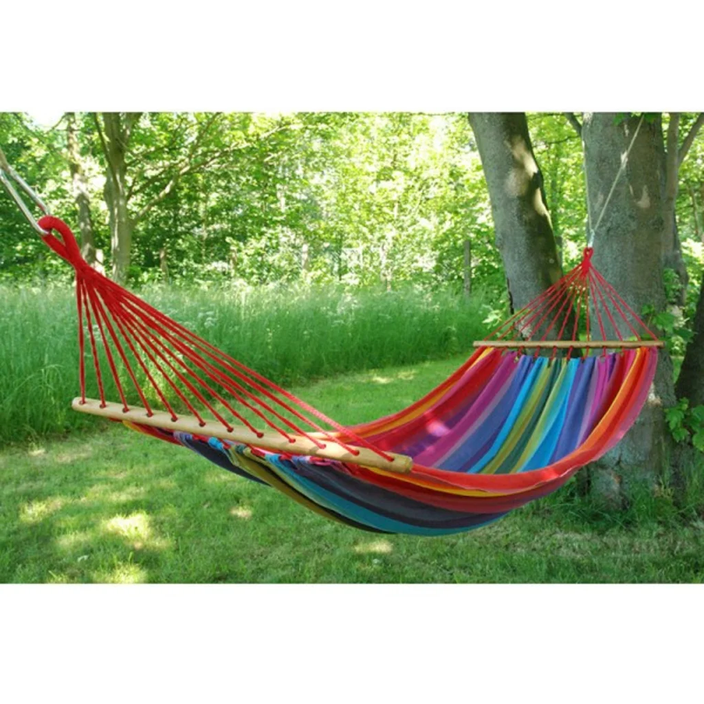 living garden hängematte Hängematte RAINBOW mit Holzstab – LAMA Living