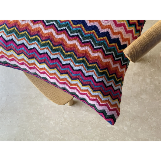 Kissenhülle FIRENZE in Pink+Rosa+Türkis Pink+Rosa+Blau Muster Zickzack von Eagle Products Größe 40x60 cm