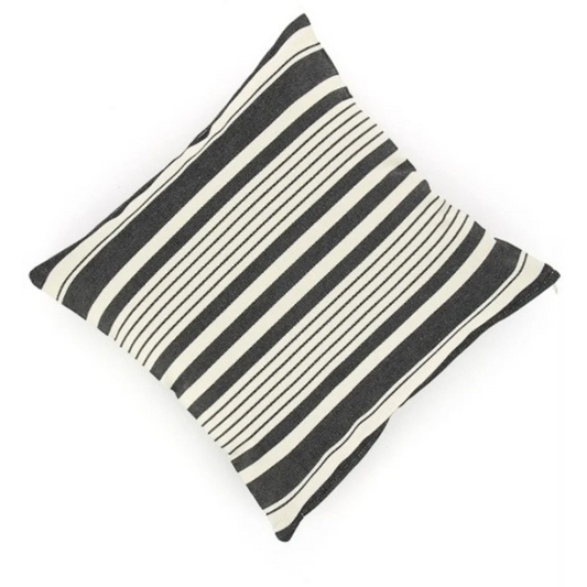 Kissenhülle GALINA in Creme+Schwarz Muster Streifen von GLOBO Größe 40x40 cm