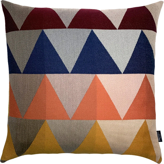 Kissenhülle MEXIKO in Gelb+Orange+Bordeaux Gelb+Orange+Rot Muster Dreiecke von Eagle Products Größe 50x50 cm