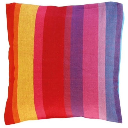 Kissenhülle RAINBOW in Gelb+Rot+Lila+Blau Muster Streifen von GLOBO Größe 40x40 cm