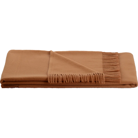 Kniedecke GENUA in Melone Orange von Steinbeck Größe 95x130 cm (inkl. Fransen)
