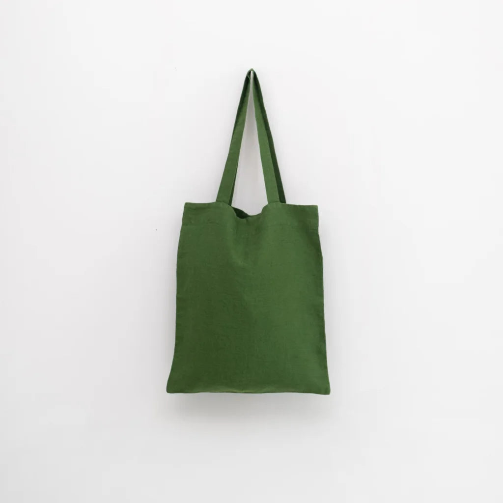 Leinen Einkaufstasche in Grün von Linen Tales Größe 38cm breit+ 42 cm lang