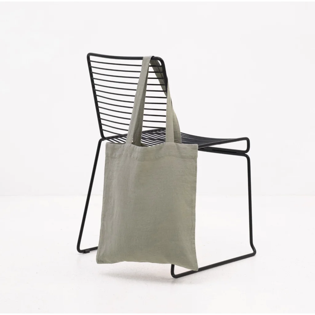 Leinen Einkaufstasche in Khaki Grün von Linen Tales Größe 38cm breit+ 42 cm lang