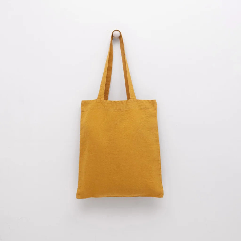 Leinen Einkaufstasche in Orange von Linen Tales Größe 38cm breit+ 42 cm lang