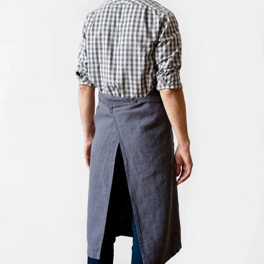 Leinen Kochschürze in Anthrazit Grau von Linen Tales Größe 100 cm breit+ 98 cm lang