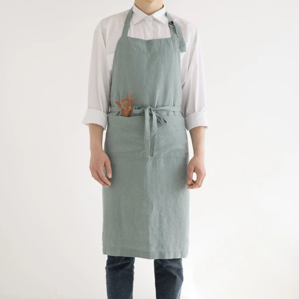 Leinen Kochschürze in Mint Grün von Linen Tales Größe 100 cm breit+ 98 cm lang