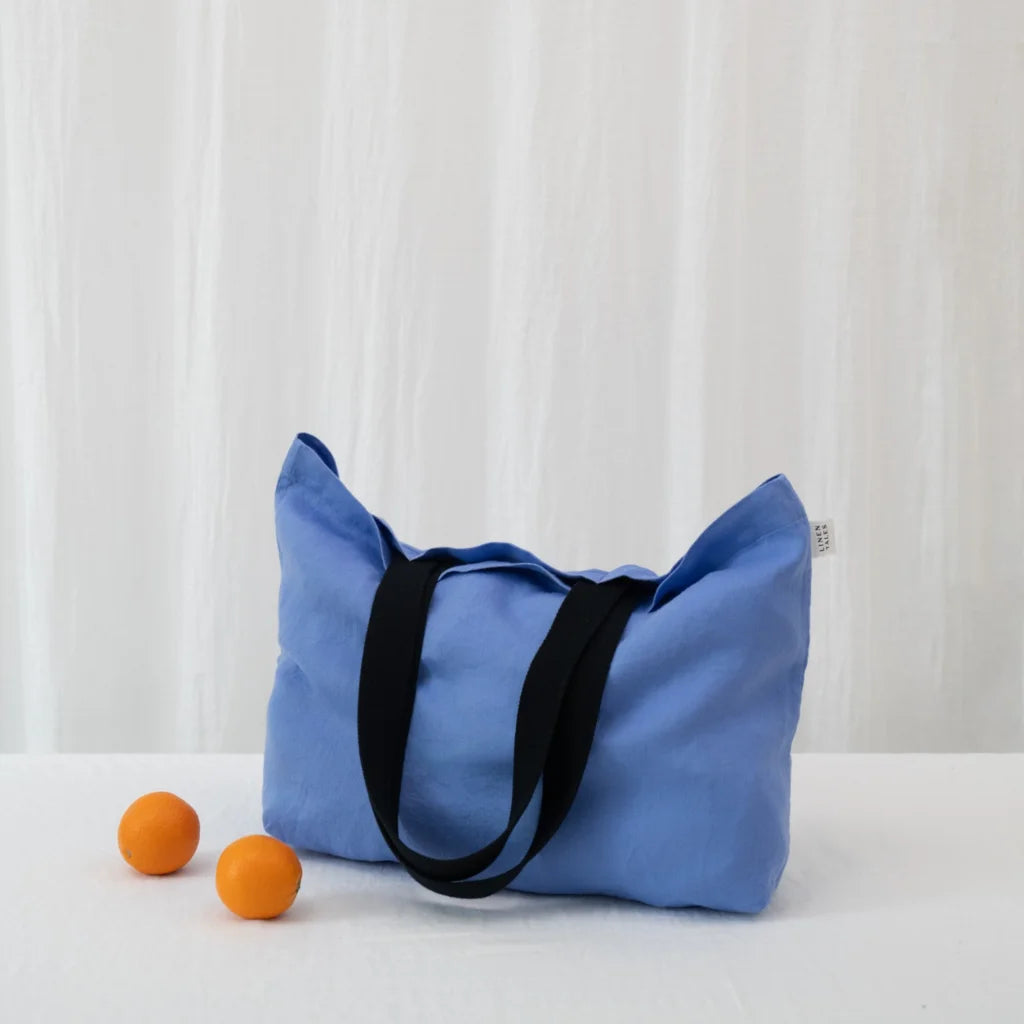 Leinen Schultertasche in Blau von Linen Tales Größe 56 cm breit+ 41 cm lang