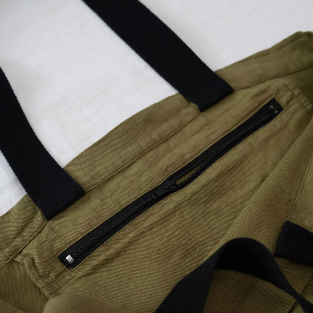 Leinen Schultertasche in Olive Grün von Linen Tales Größe 56 cm breit+ 41 cm lang