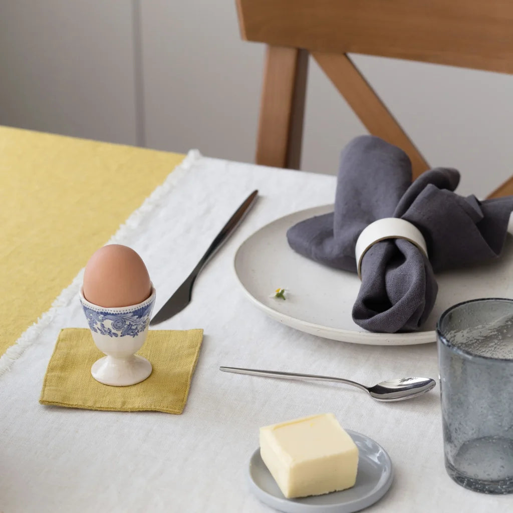 Leinen Stoffserviette 2er-Pack in Anthrazit Grau von Linen Tales Größe 40x40 cm